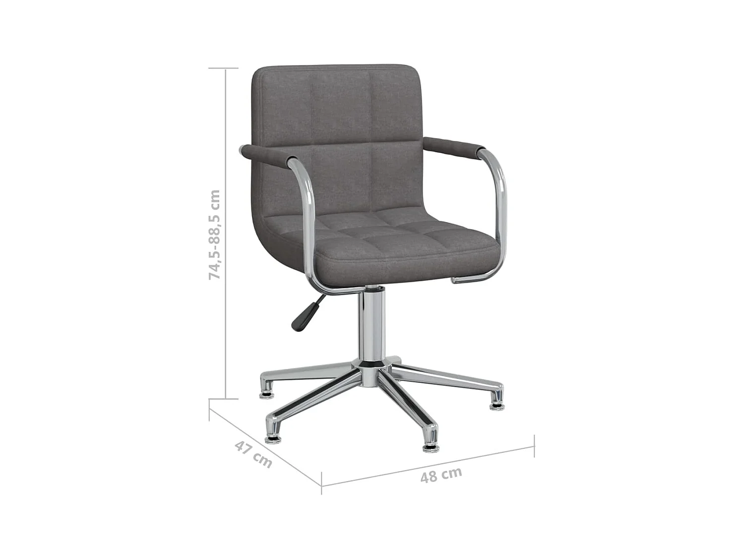 Chaise pivotante de bureau Gris foncé Tissu