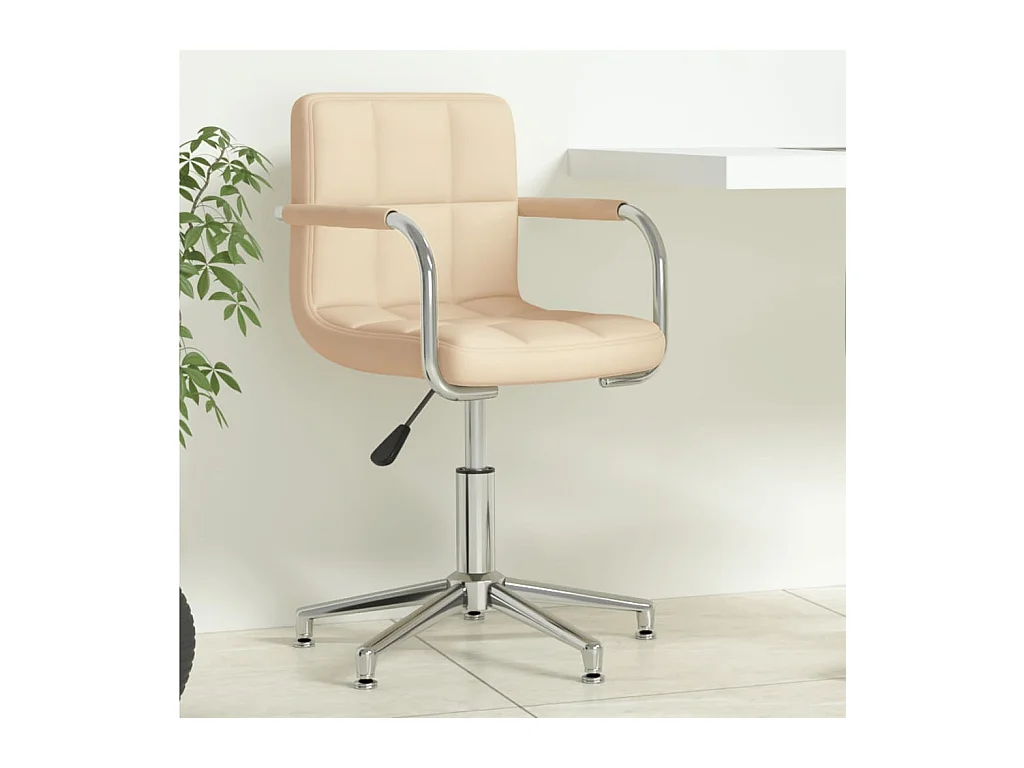 Chaise pivotante de bureau Crème Tissu