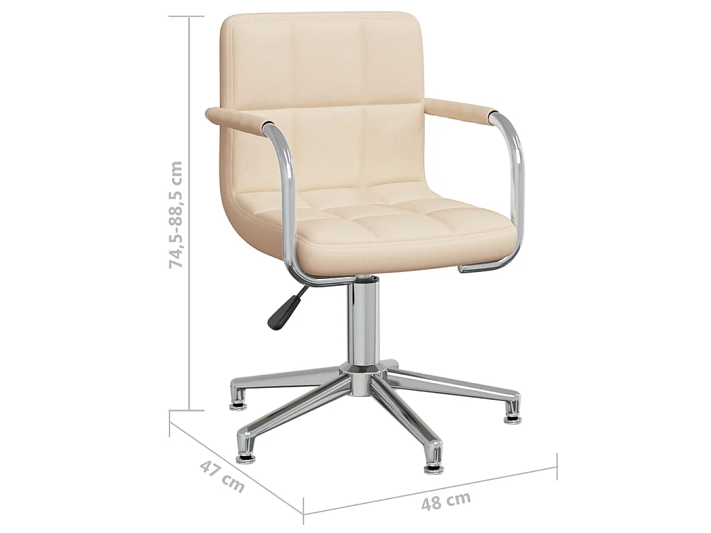 Obrotowe krzesło biurowe z tkaniny kremowego koloru Elegancki Design, Regulacja Wysokości, Obrót o 360 Stopni