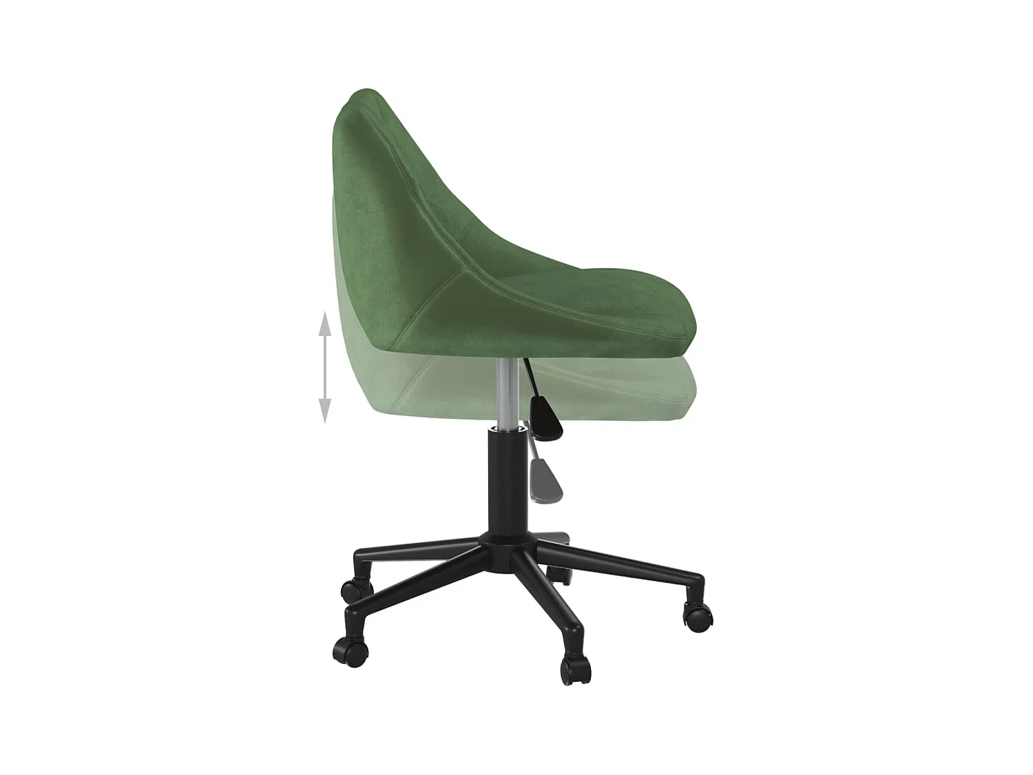 Chaise pivotante de bureau Vert foncé Velours