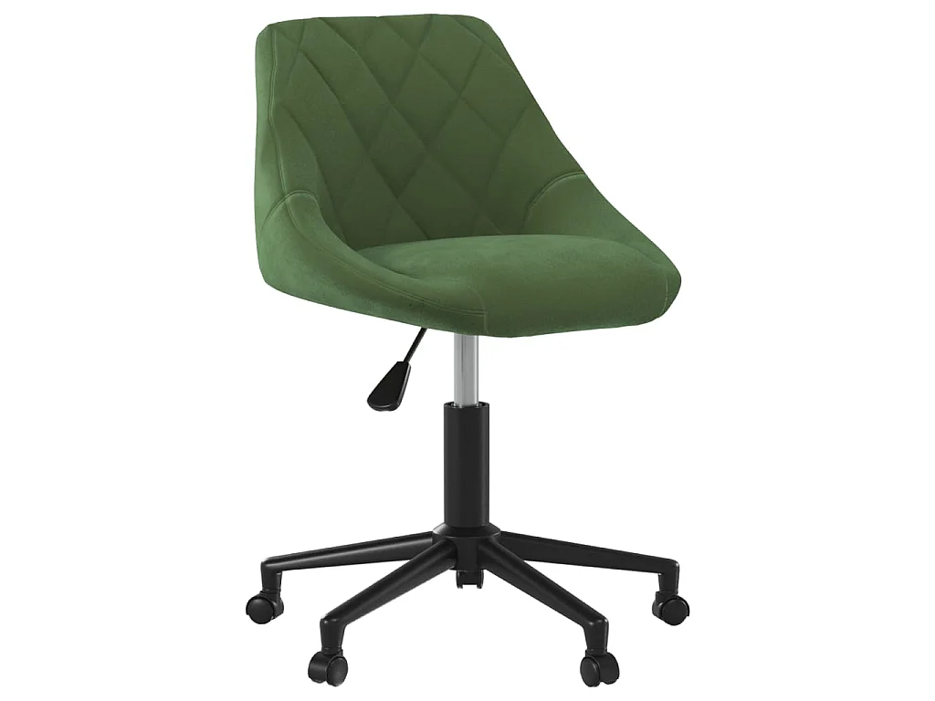 Chaise pivotante de bureau Vert foncé Velours