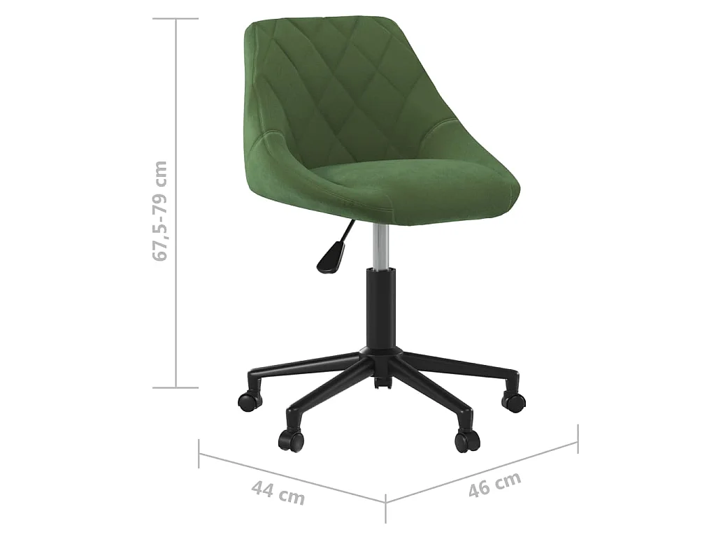 Chaise pivotante de bureau Vert foncé Velours