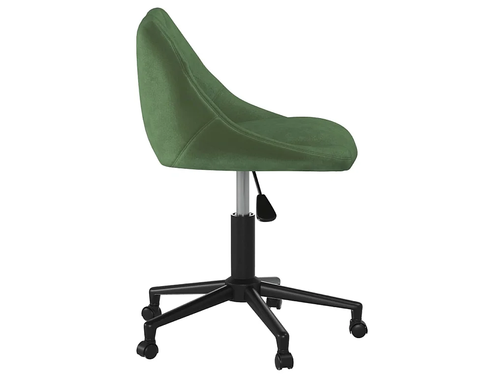 Chaise pivotante de bureau Vert foncé Velours