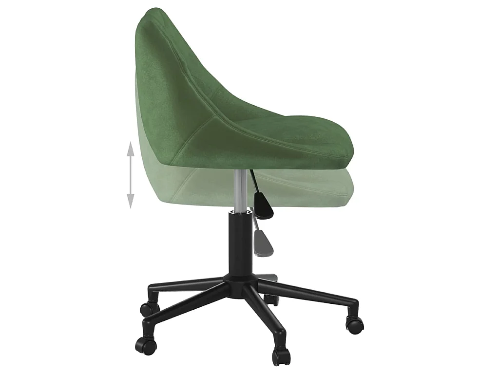 Chaise pivotante de bureau Vert foncé Velours