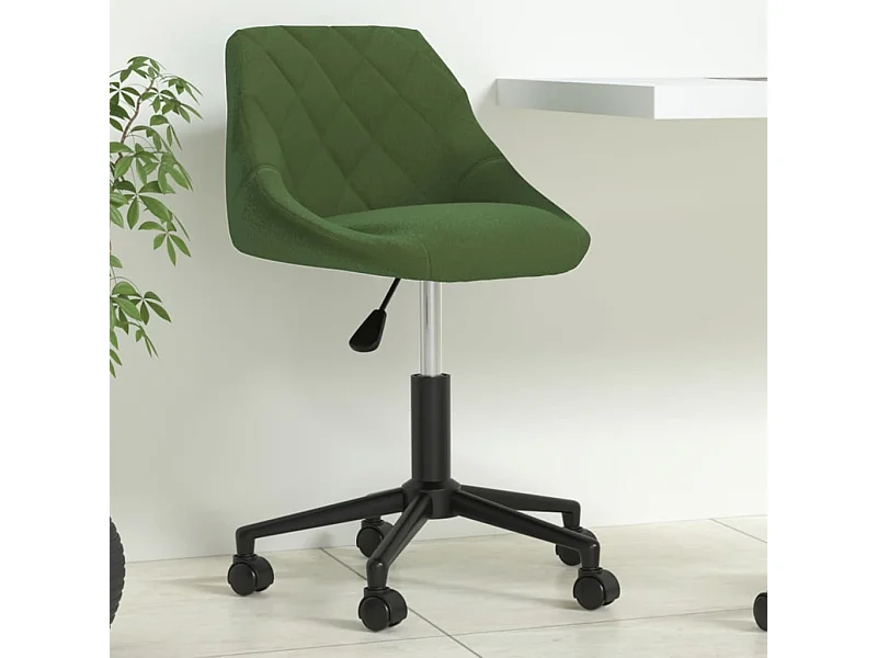 Chaise pivotante de bureau Vert foncé Velours