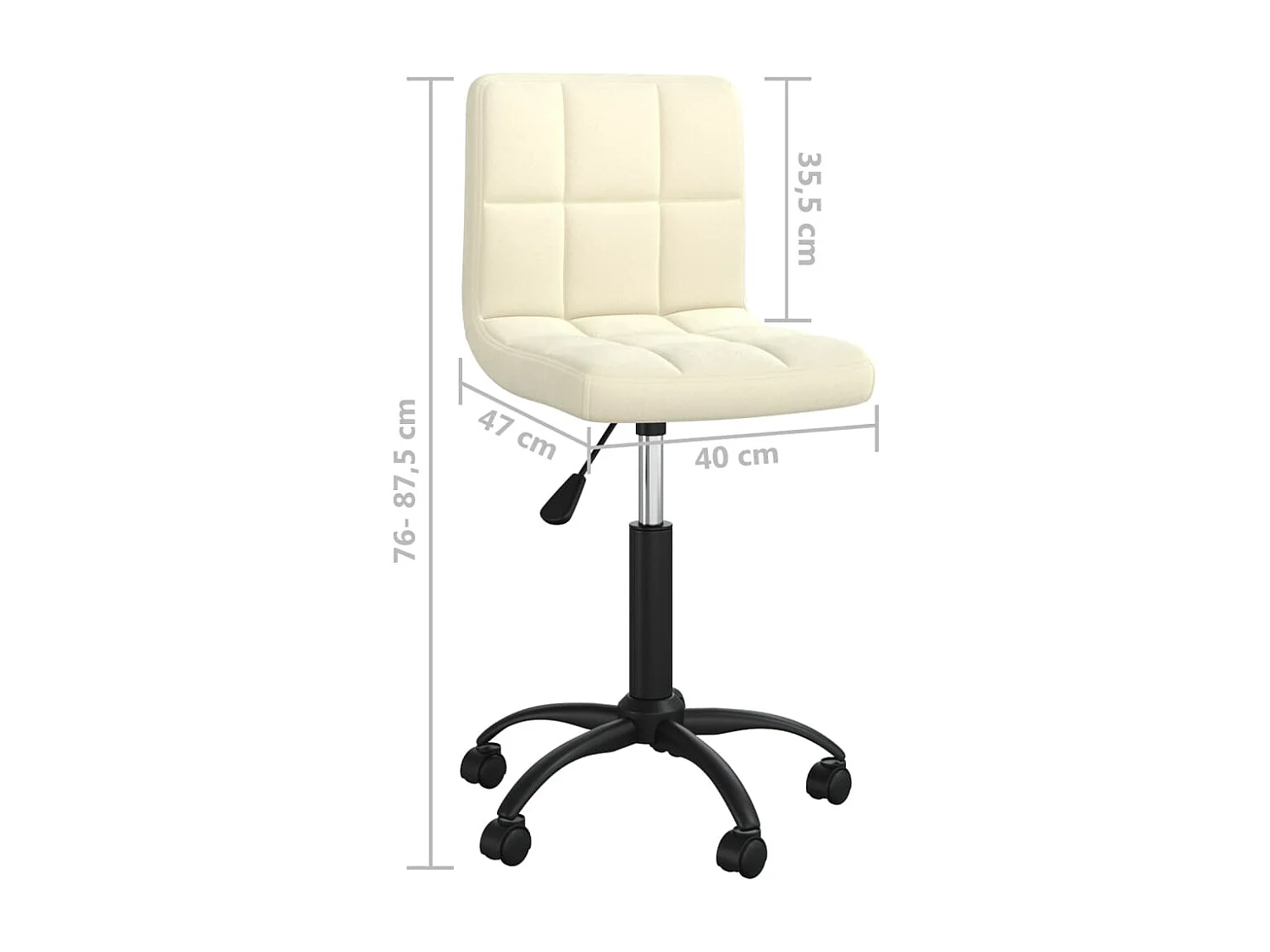 Sedia Girevole da Ufficio Crema in Velluto