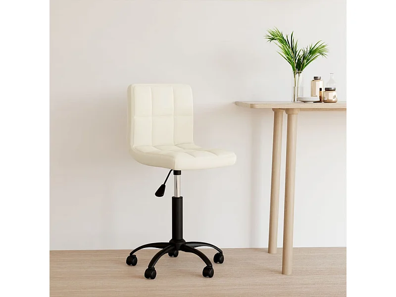 Sedia Girevole da Ufficio Crema in Velluto