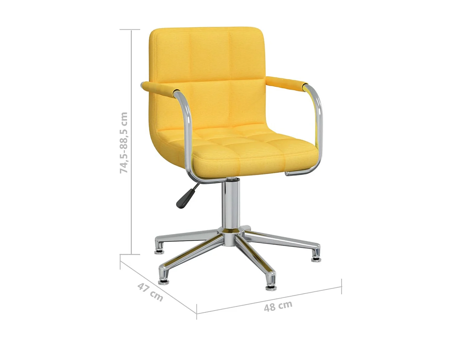 Chaise pivotante de bureau Jaune moutarde Tissu