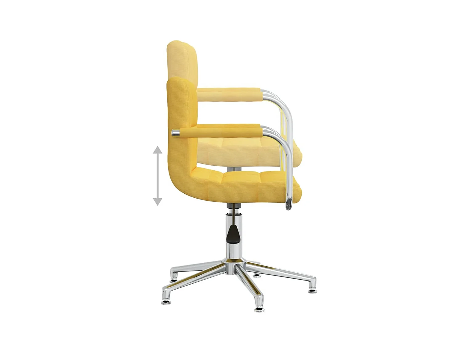 Obrotowe krzesło biurowe w kolorze musztardowym Wygodna i elegancka tkanina