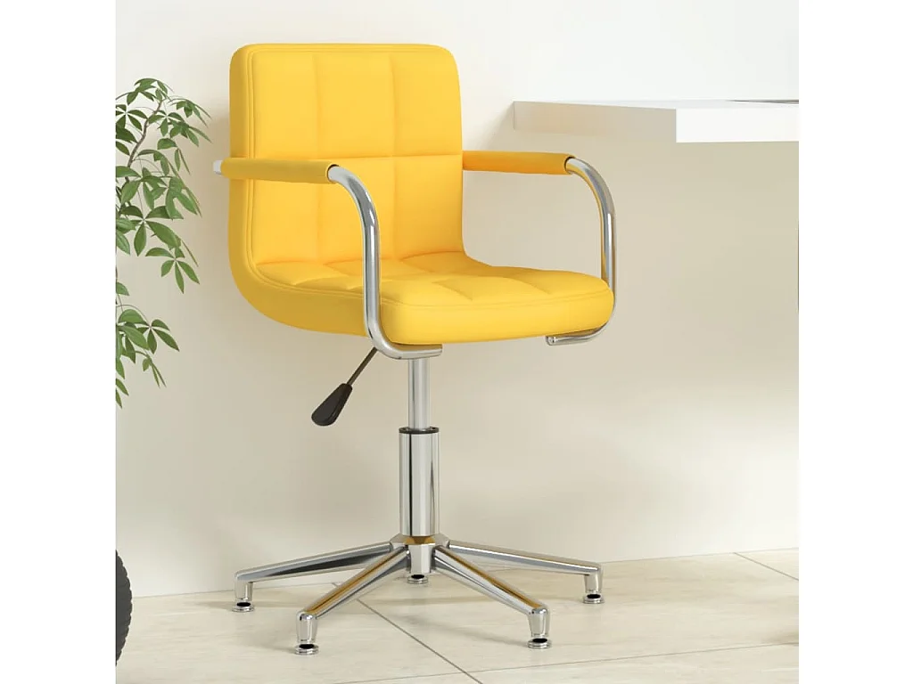 Chaise pivotante de bureau Jaune moutarde Tissu