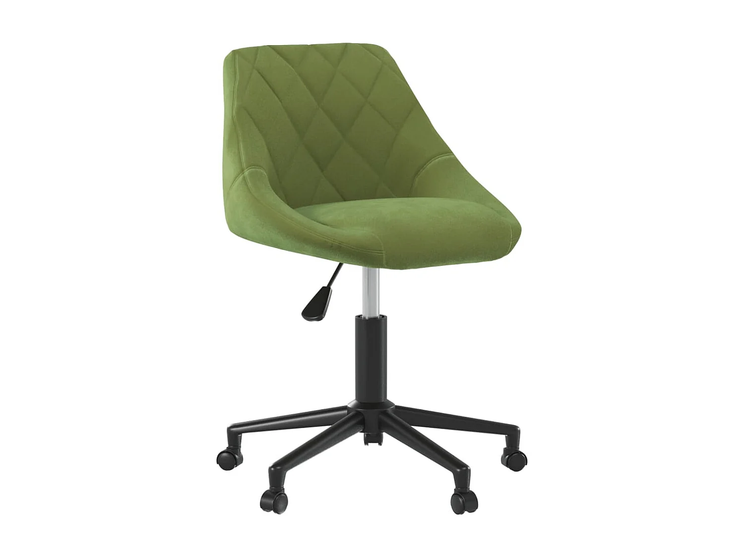 Sedia da Ufficio Girevole Verde Chiaro in Velluto