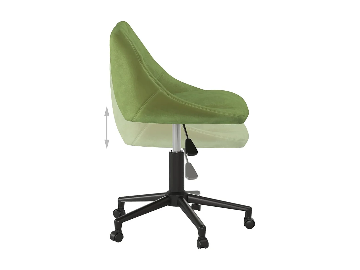 Sedia da Ufficio Girevole Verde Chiaro in Velluto