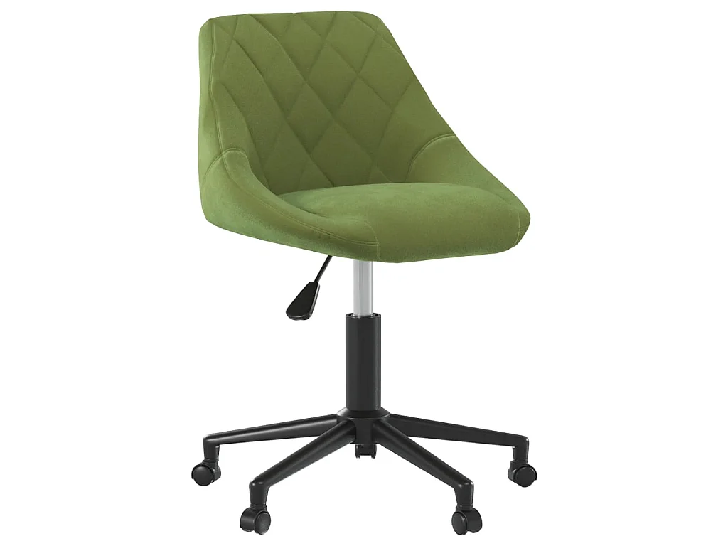 Sedia da Ufficio Girevole Verde Chiaro in Velluto
