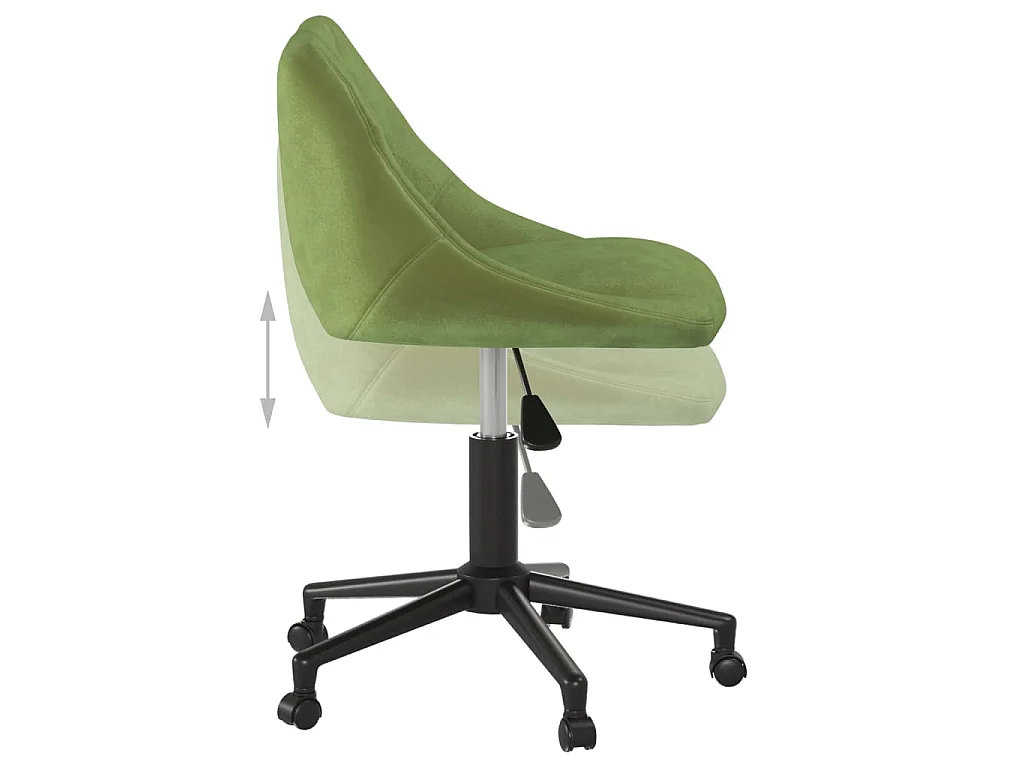 Sedia da Ufficio Girevole Verde Chiaro in Velluto