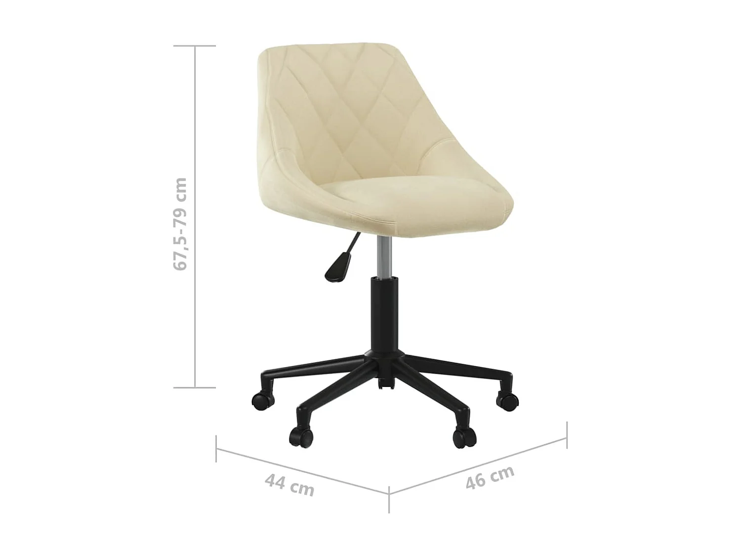 Chaise pivotante de bureau Crème Velours