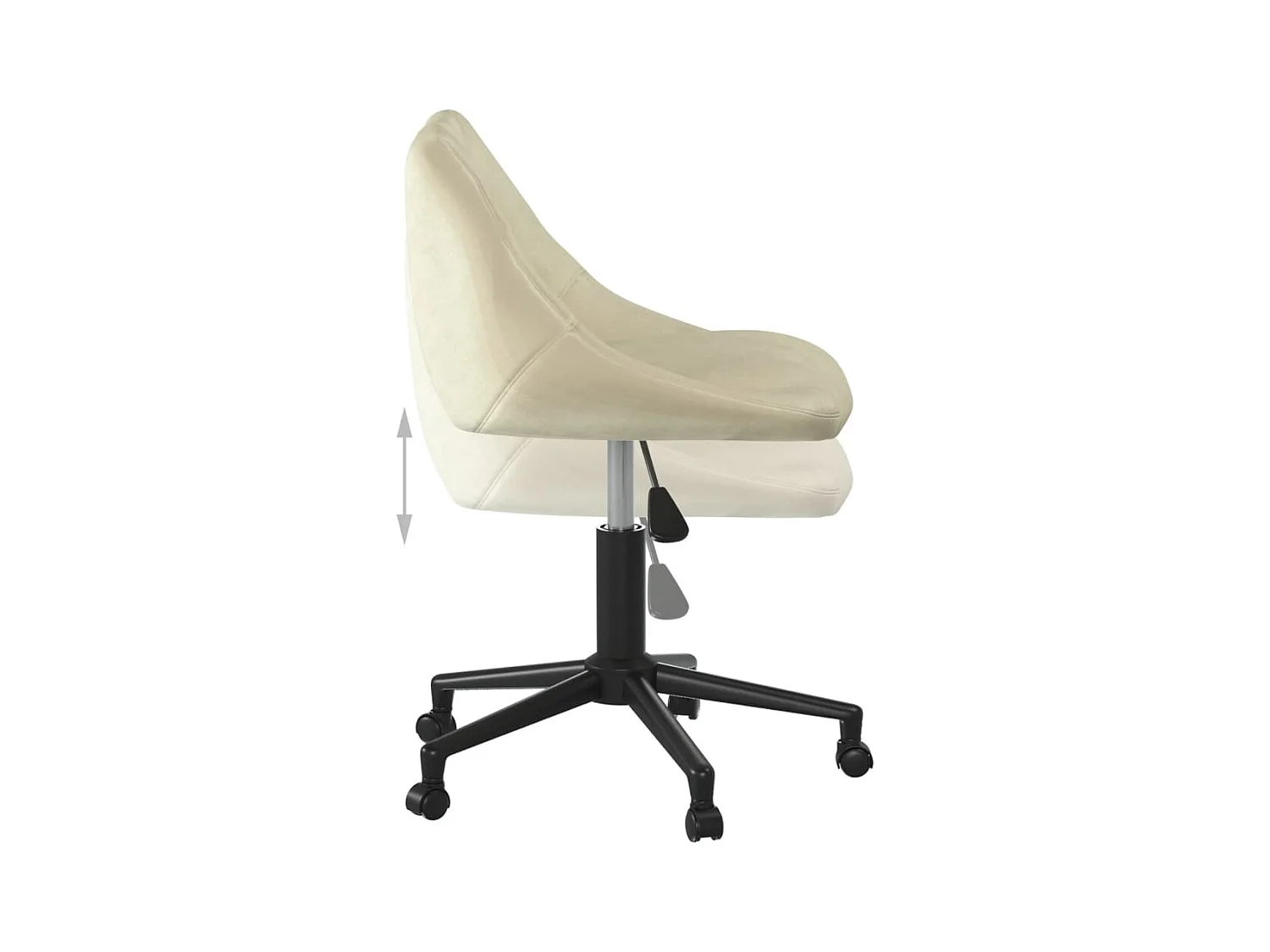 Chaise pivotante de bureau Crème Velours