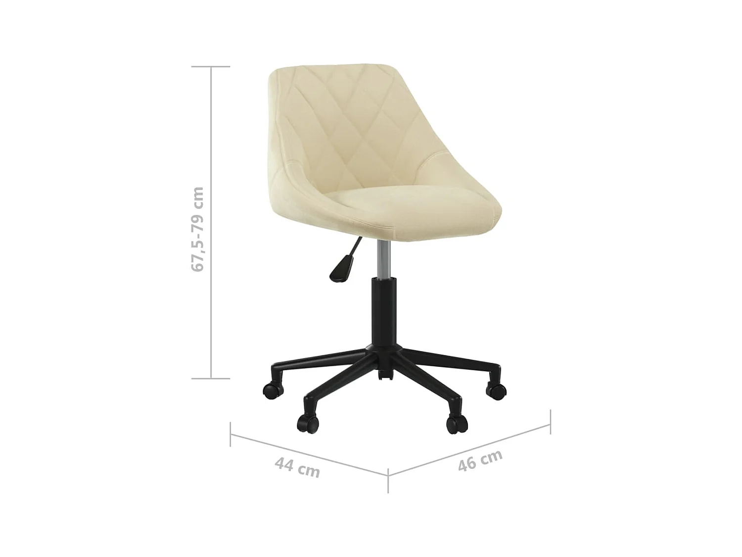 Chaise pivotante de bureau Crème Velours