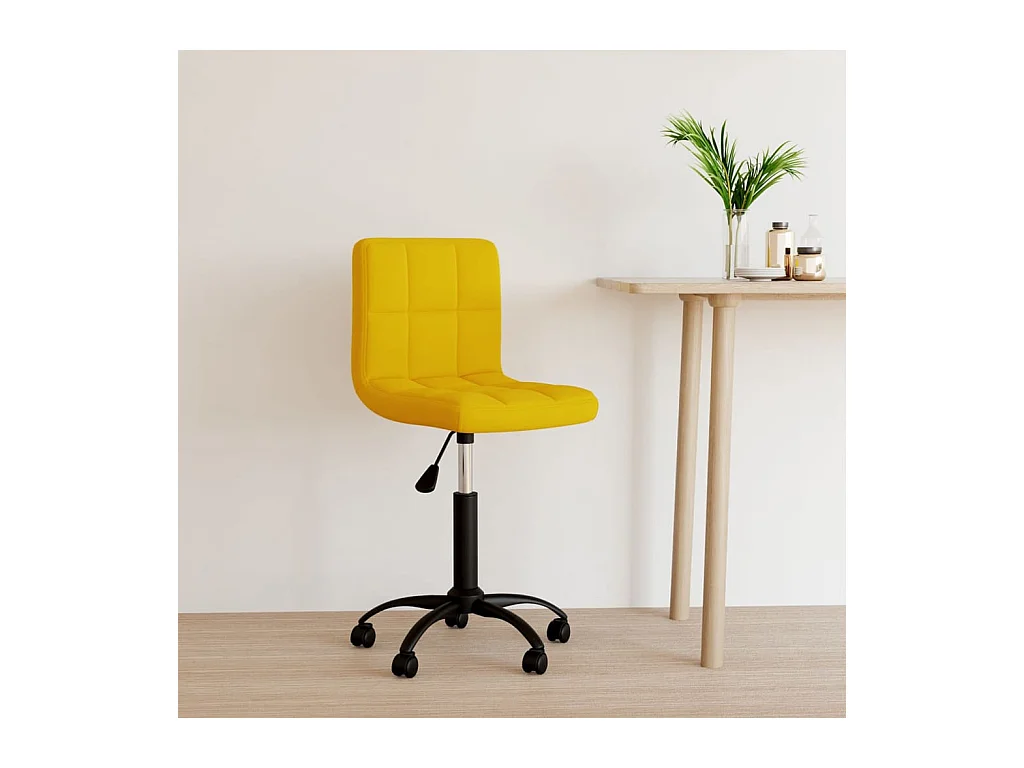Chaise pivotante de bureau Jaune moutarde Velours