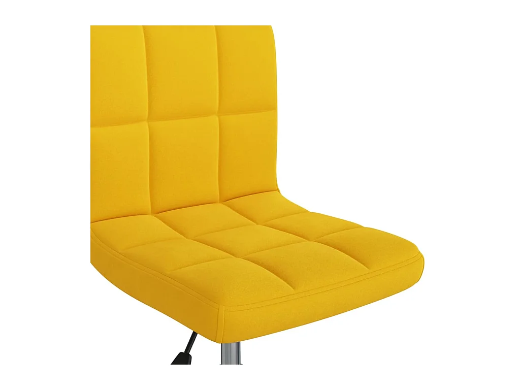 Chaise pivotante de bureau Jaune moutarde Velours
