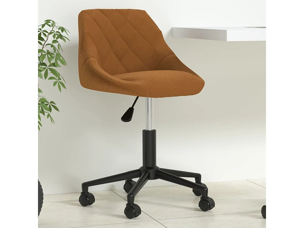 Chaise pivotante de bureau Marron Velours