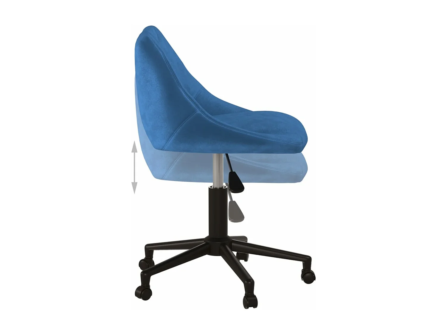 Chaise pivotante de bureau Bleu Velours