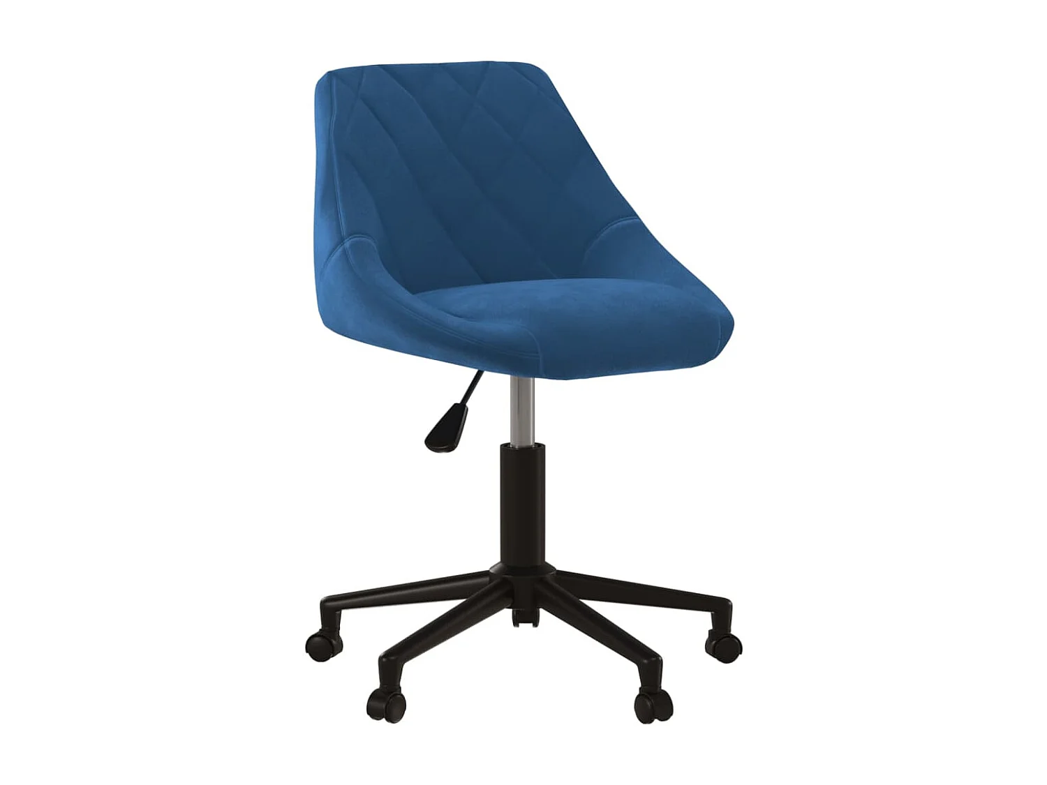 Sedia Girevole da Ufficio Blu in Velluto