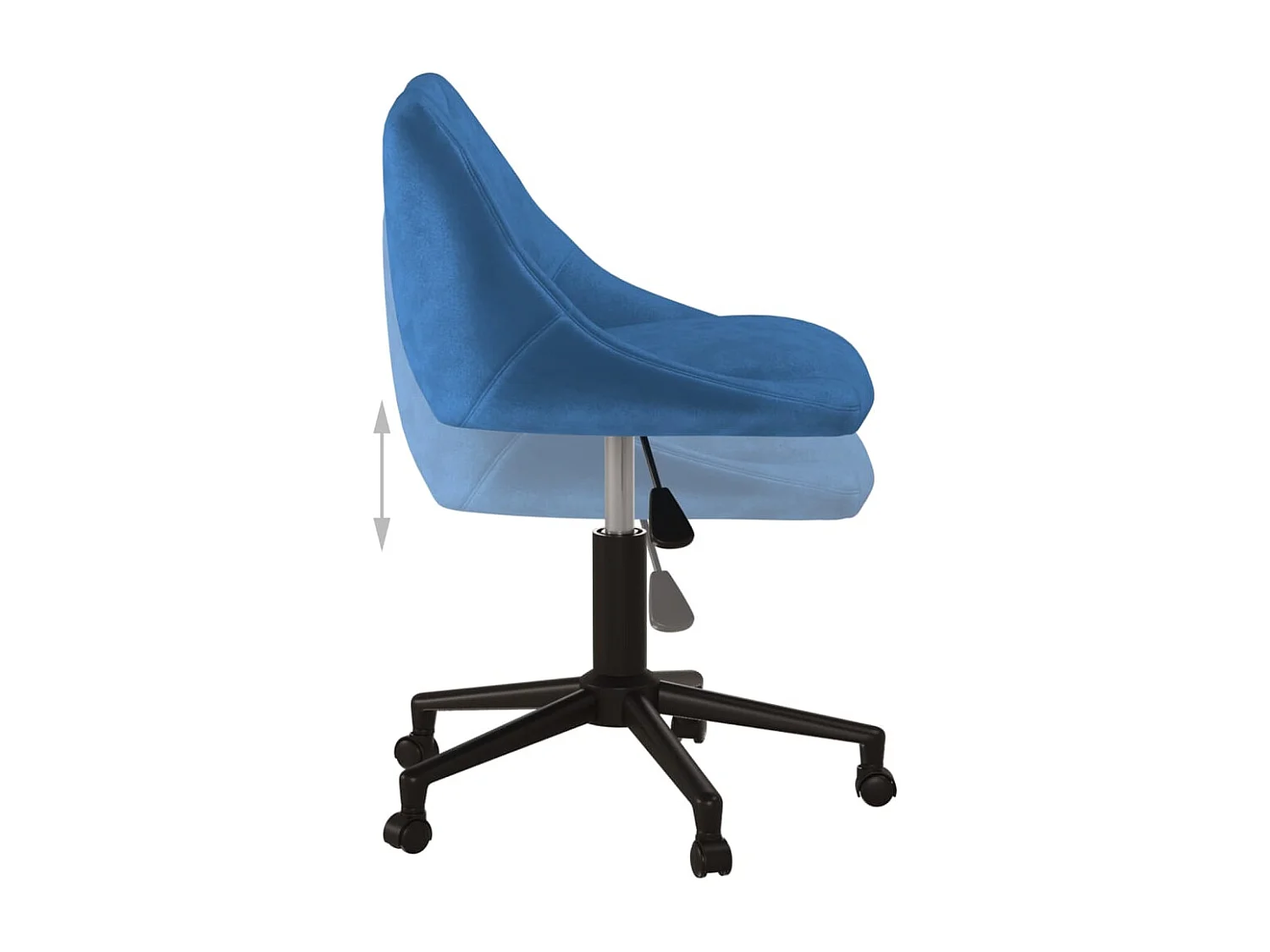 Sedia Girevole da Ufficio Blu in Velluto