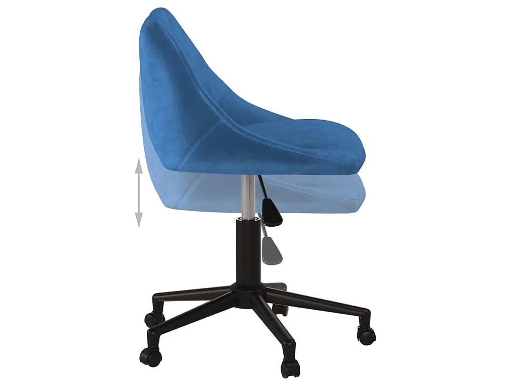Sedia Girevole da Ufficio Blu in Velluto
