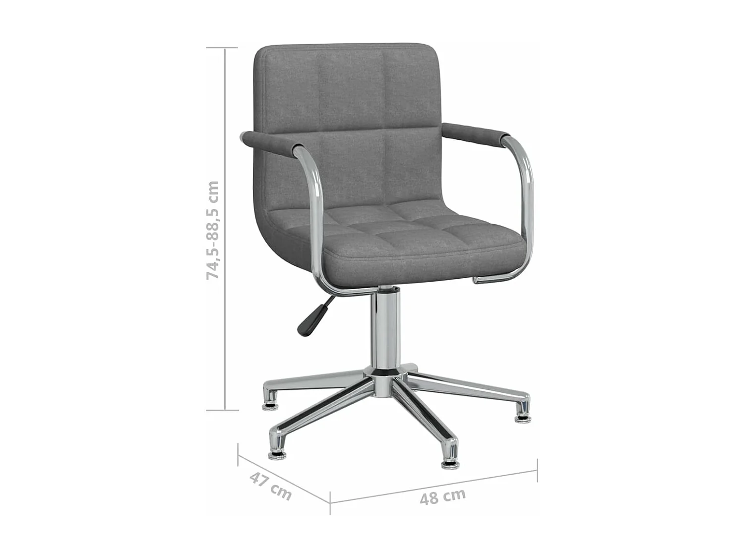 Chaise pivotante de bureau Gris clair Tissu