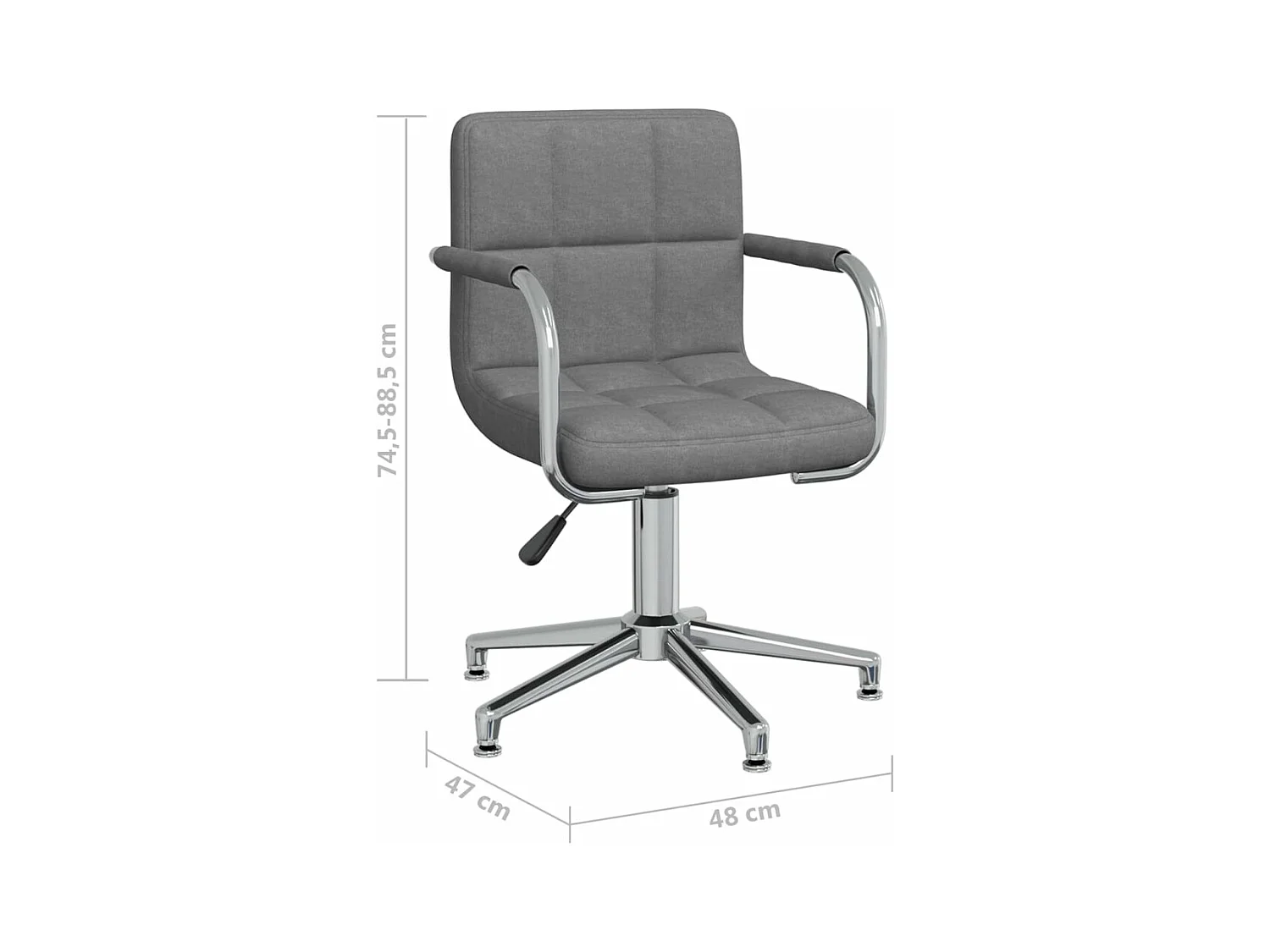 Chaise pivotante de bureau Gris clair Tissu