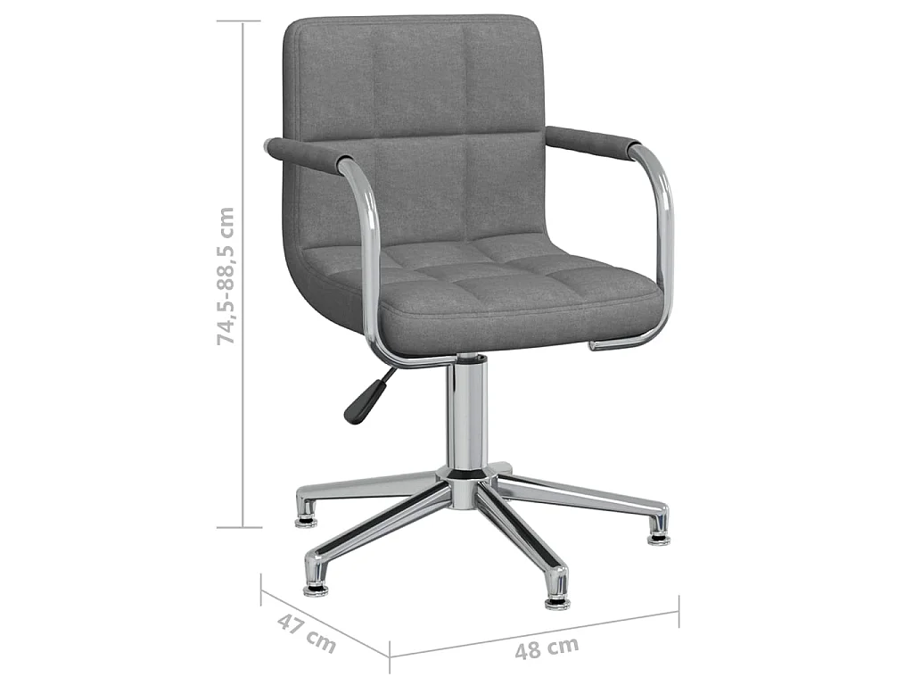 Bürostuhl Drehbar Hellgrau Stoff