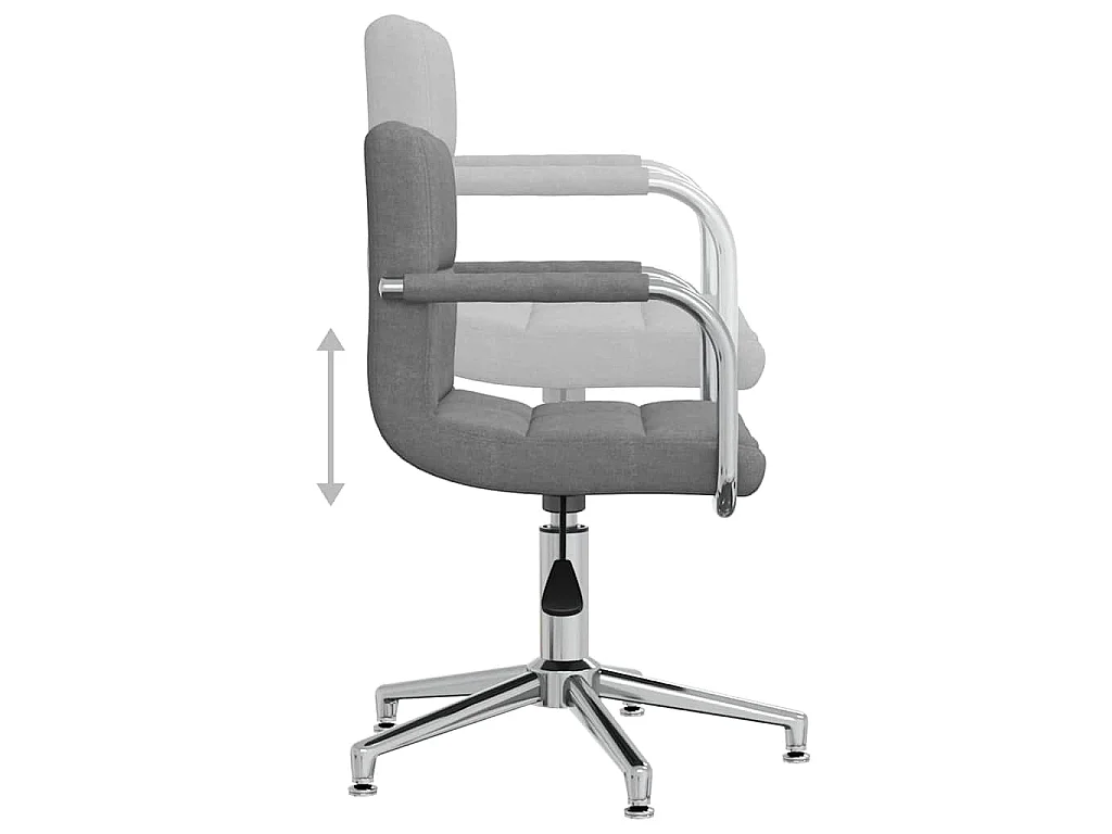 Chaise pivotante de bureau Gris clair Tissu