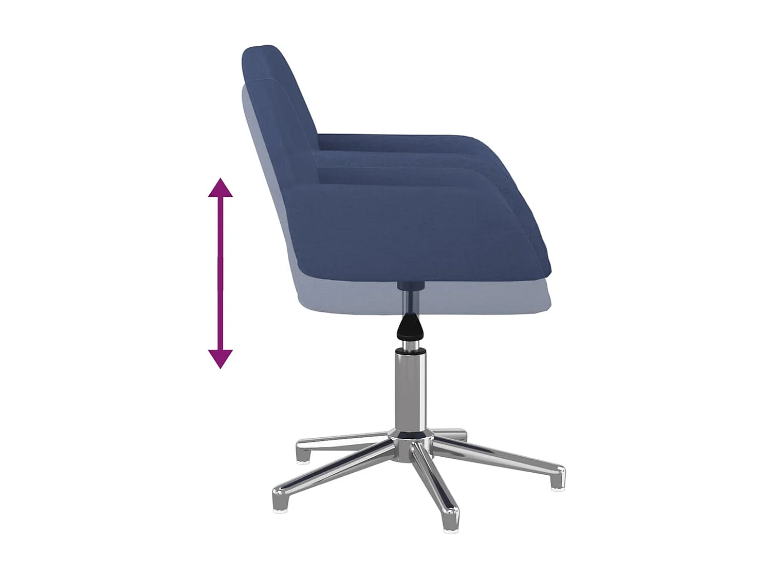 Cadeira de escritório giratória tecido azul