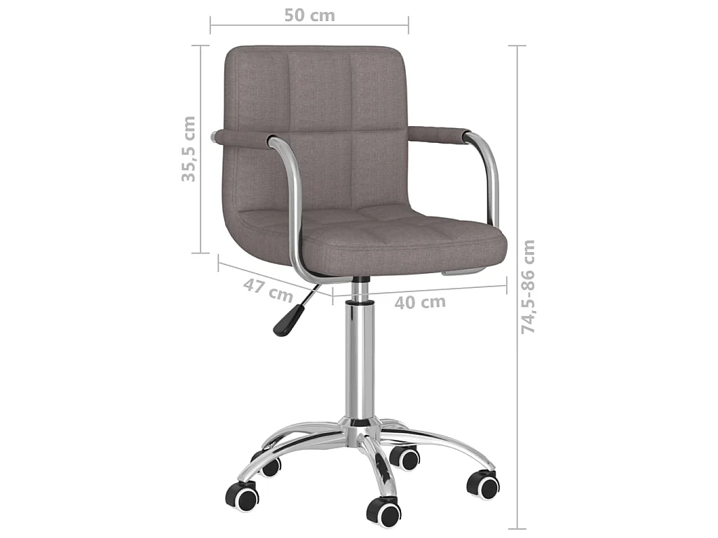 Sedia da Ufficio Girevole Tortora in Tessuto