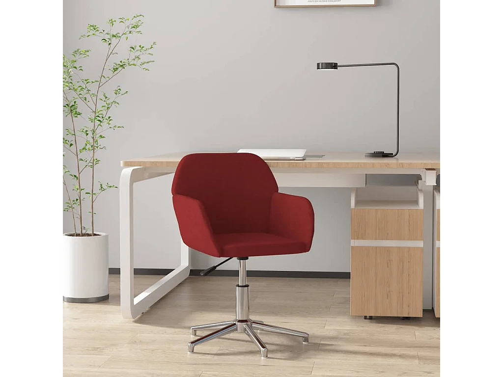 Silla de oficina giratoria tela rojo tinto