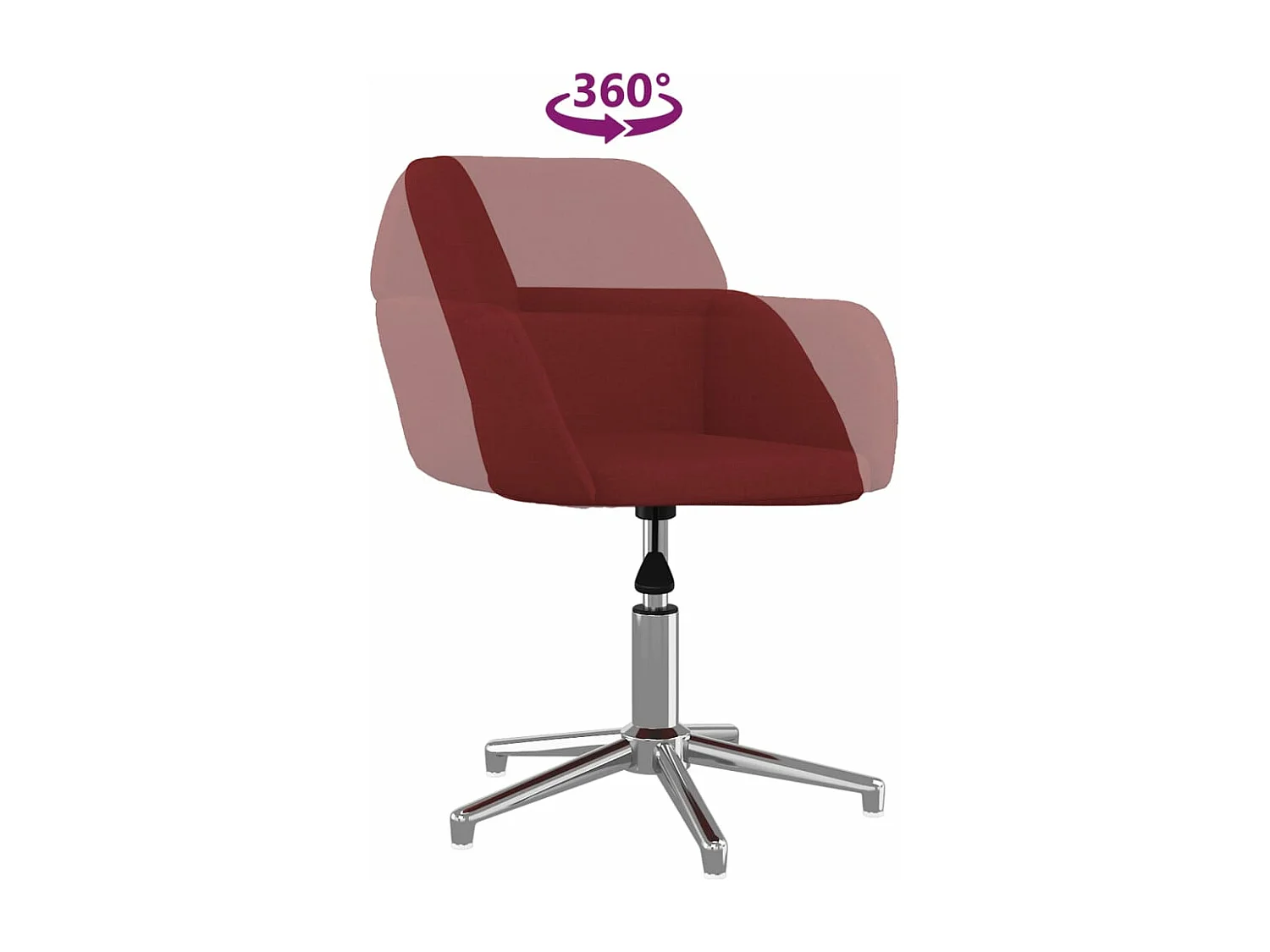 Silla de oficina giratoria tela rojo tinto