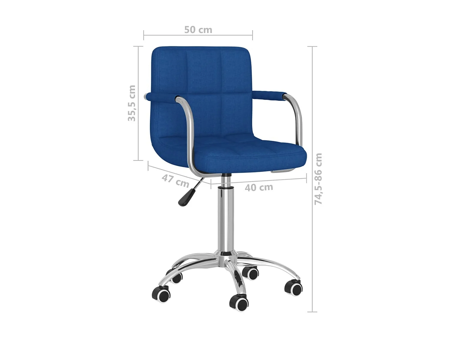 Chaise pivotante de bureau Bleu Tissu