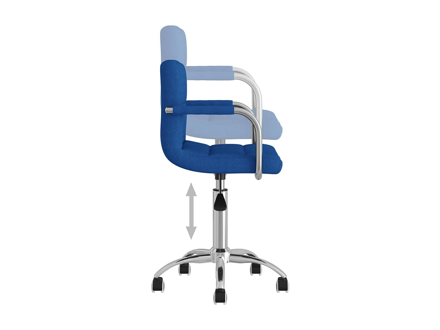Chaise pivotante de bureau Bleu Tissu
