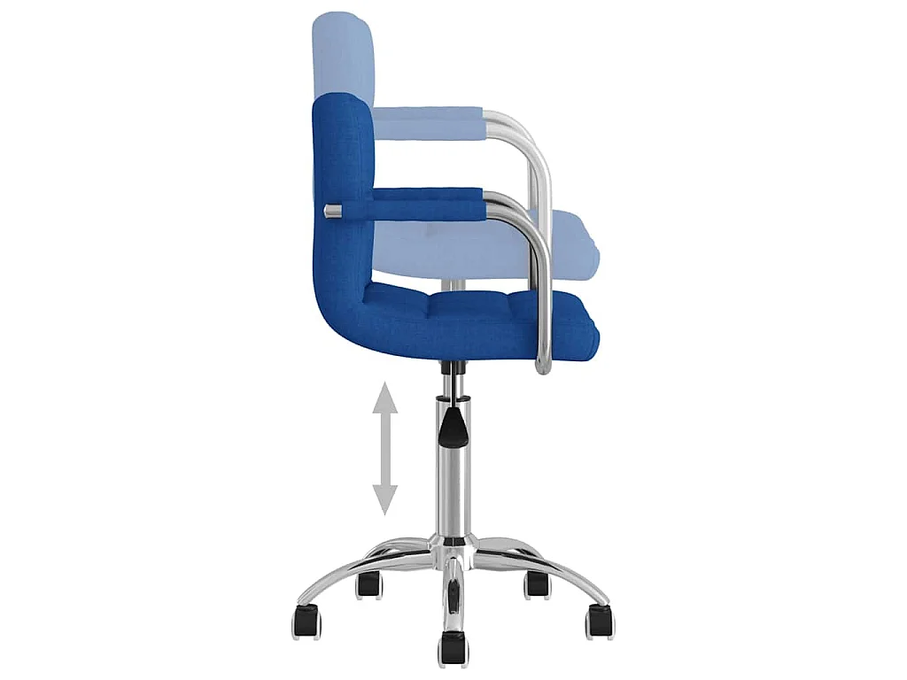 Chaise pivotante de bureau Bleu Tissu