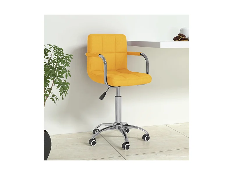 Kantoorstoel draaibaar stof mosterdgeel