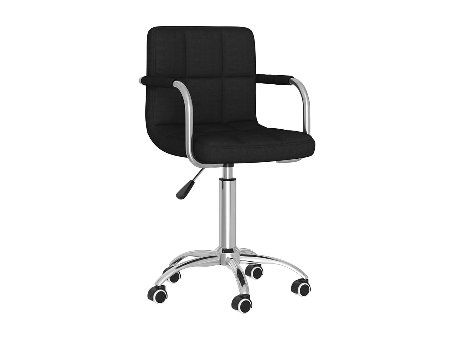 Chaise pivotante de bureau Noir Tissu