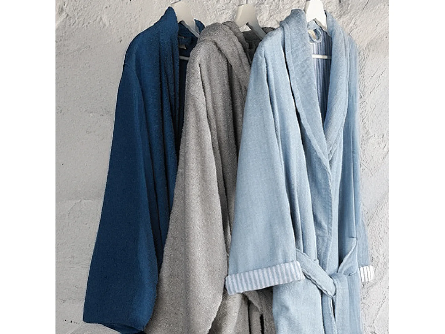 Peignoir kimono adulte EFFICIENCE PURE coton XXL bleu Pacific