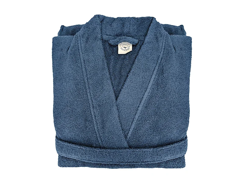 Peignoir kimono adulte EFFICIENCE PURE coton XXL bleu Pacific