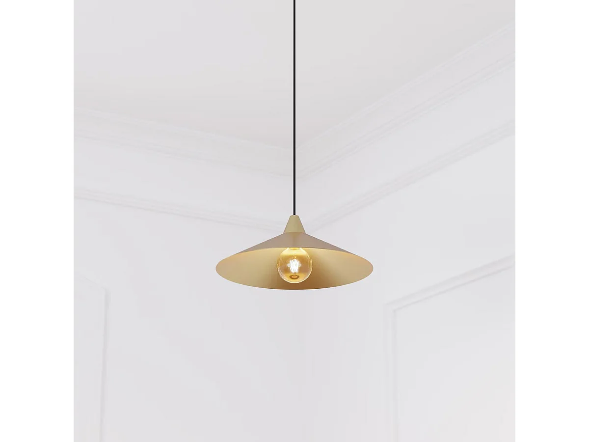 Elegante Hängeleuchte aus goldfarbenem Metall 38 x 120 cm