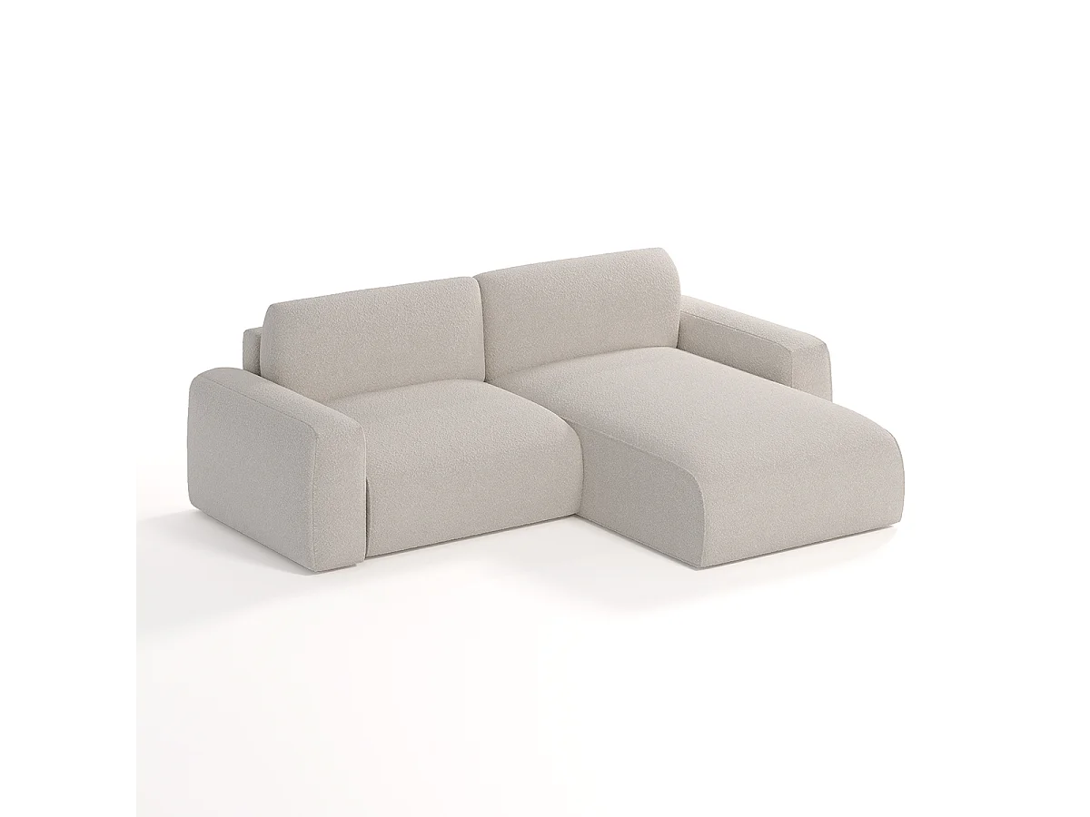 Canapé d'angle réversible convertible 3 places coffre Elancia mini Beige