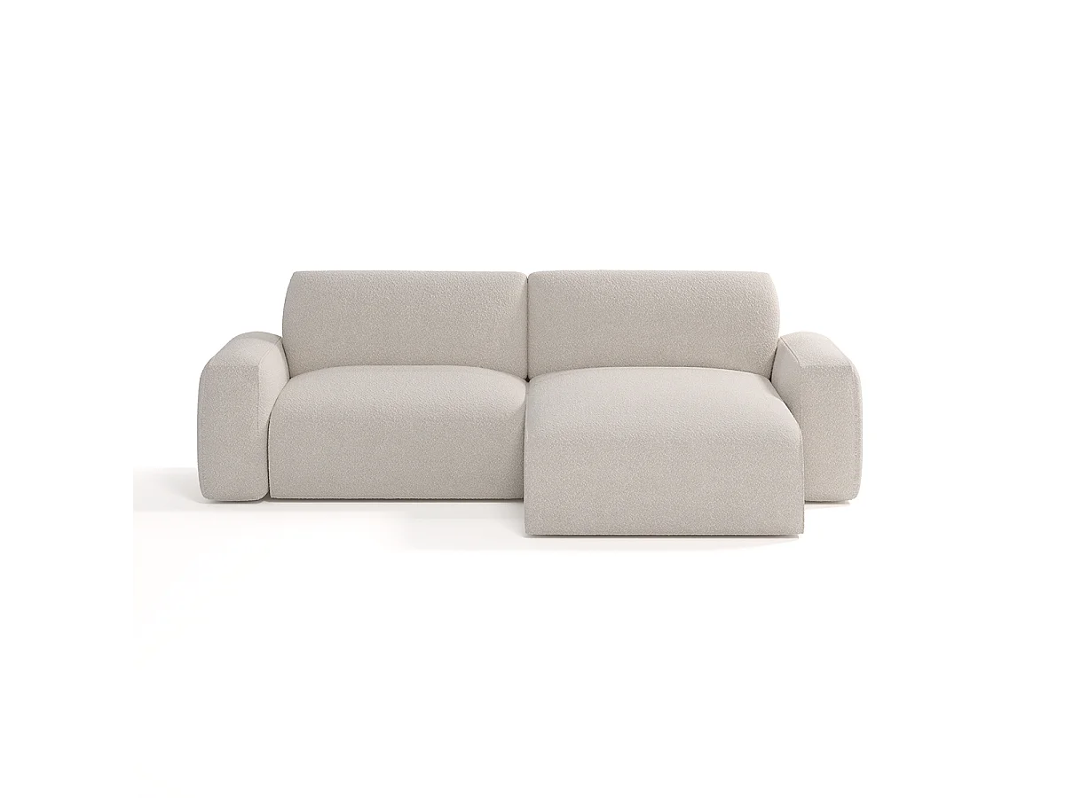 Canapé d'angle réversible convertible 3 places coffre Elancia mini Beige