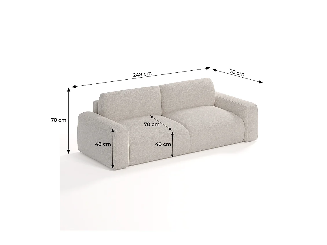 Canapé 3 places Elancia Beige