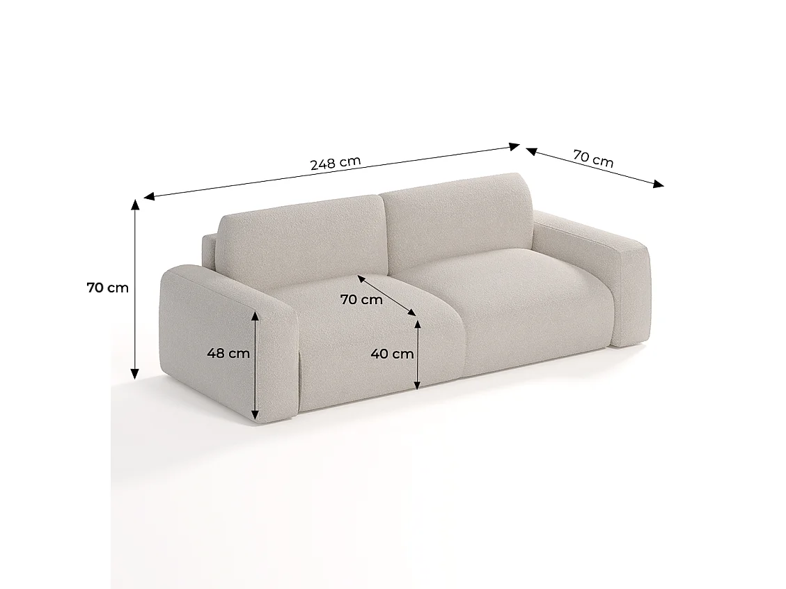 Canapé 3 places Elancia Beige