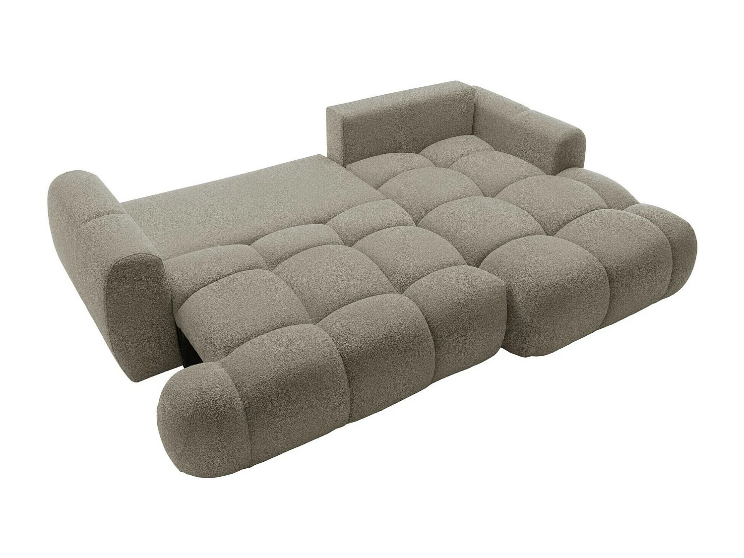 Canapé d'angle TrendyNest 109, Gris, Fonction de couchage, Boîte de literie, 270x173x85cm