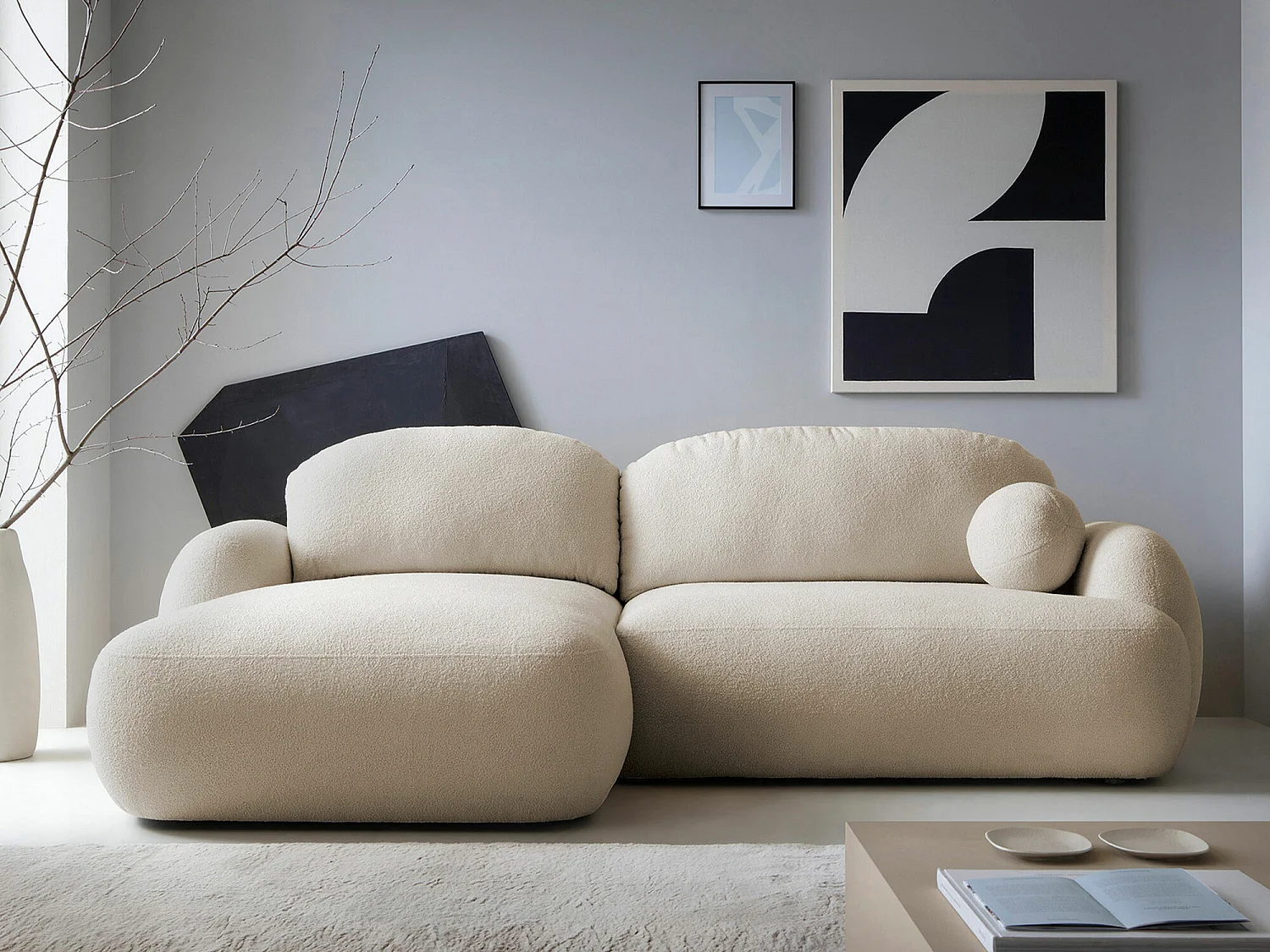 Canapé d'angle TrendyNest 110, Brun clair, Disponible, 275x175x90cm